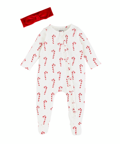 Candy Cane Sleeper & Headband Set