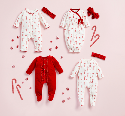 Candy Cane Sleeper & Headband Set