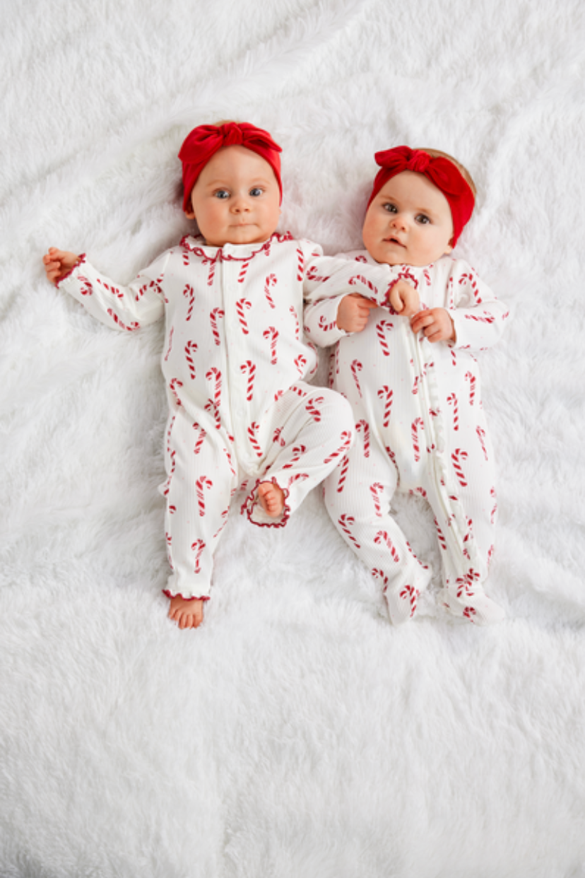 Candy Cane Sleeper & Headband Set