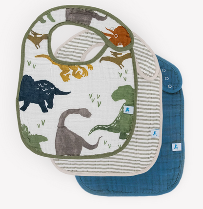 Muslin Bibs- Dino Friends