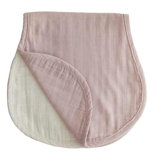 Cotton Muslin Burp Cloths (Blush/Fog)