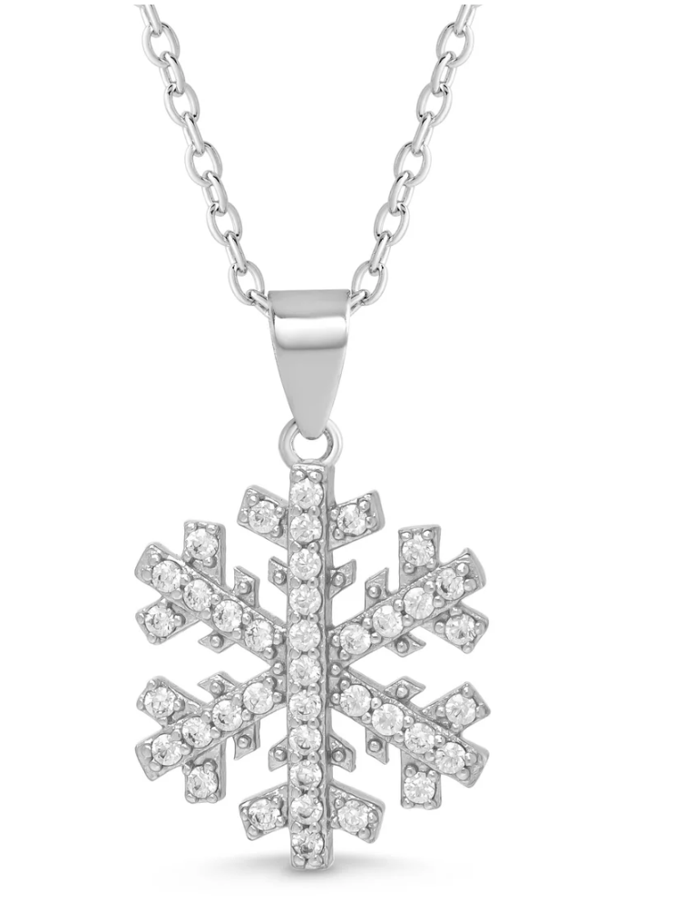 CZ Snowflake Necklace (Silver)