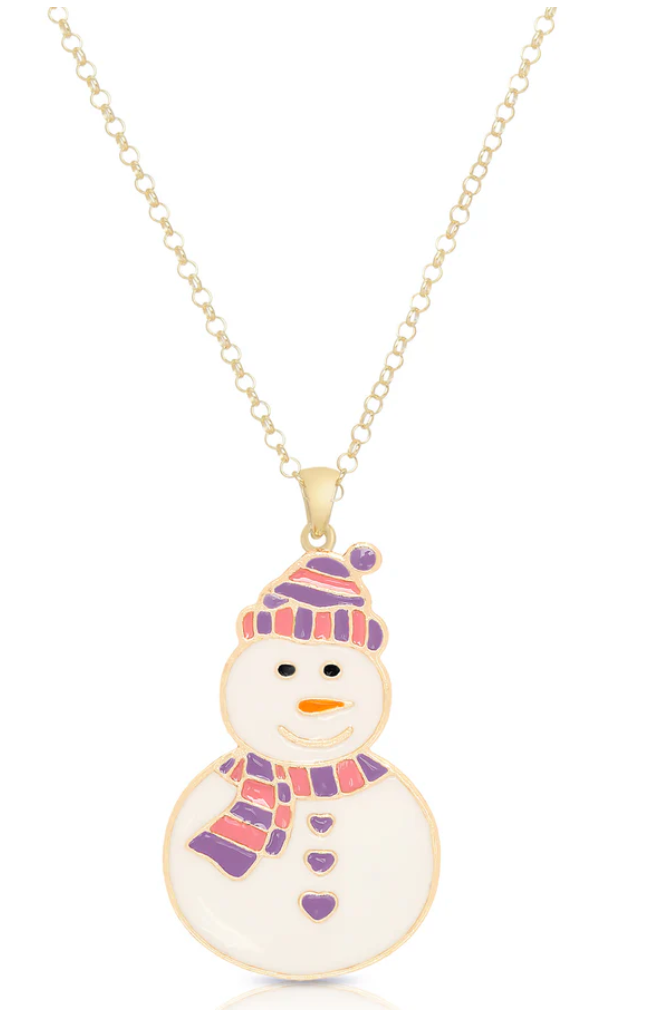 Snowman Pendant (Purple/Red)