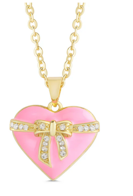 Heart & Ribbon Bow Necklace