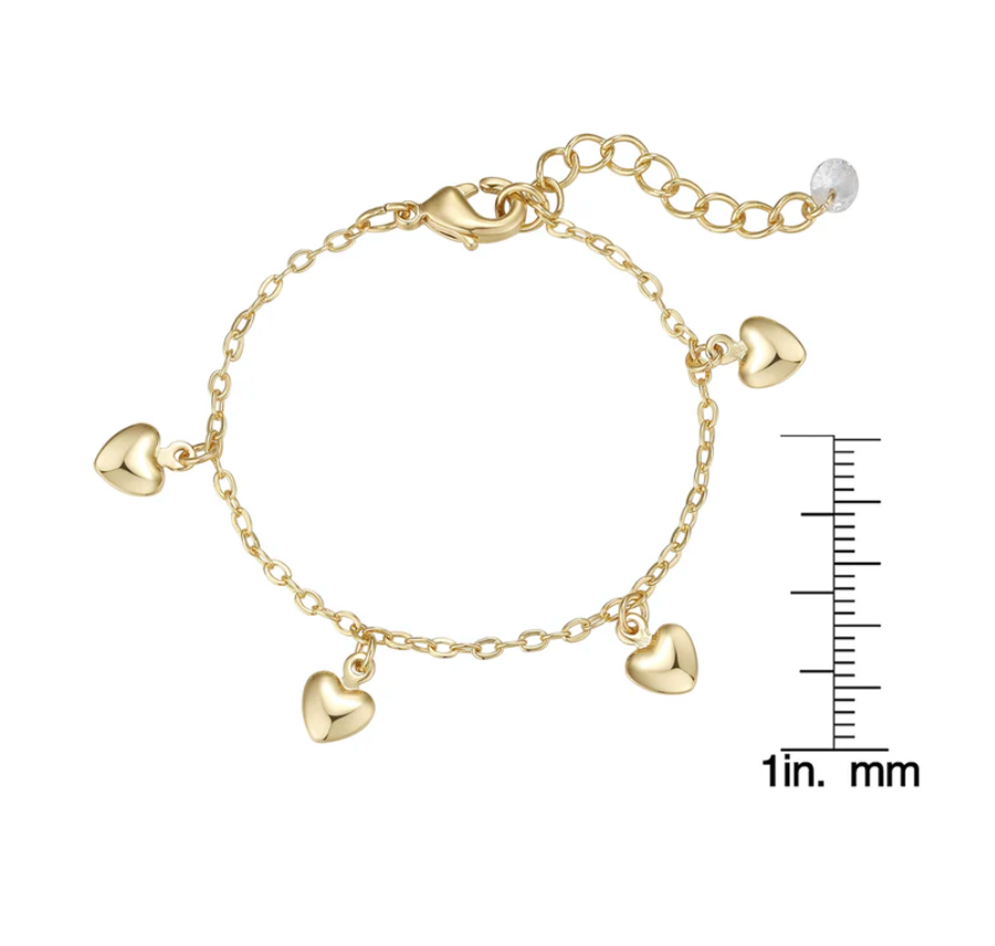 Heart Charm Baby Bracelet (Gold)