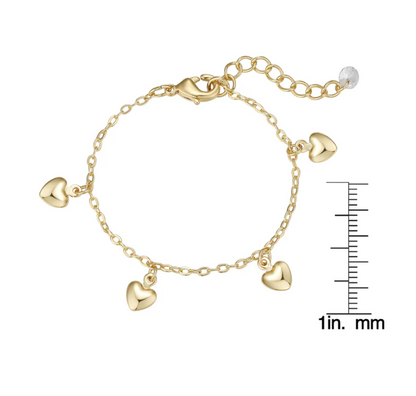 Heart Charm Baby Bracelet (Gold)