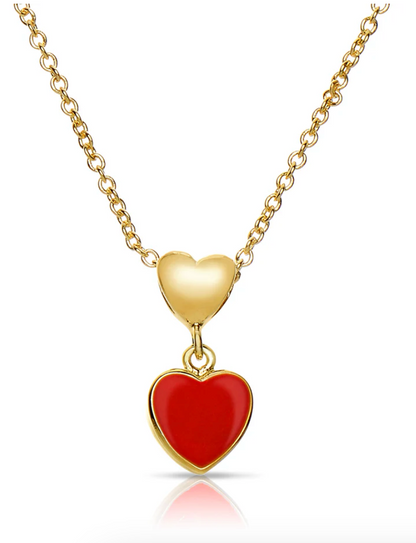 Double Heart Pendant (Red)