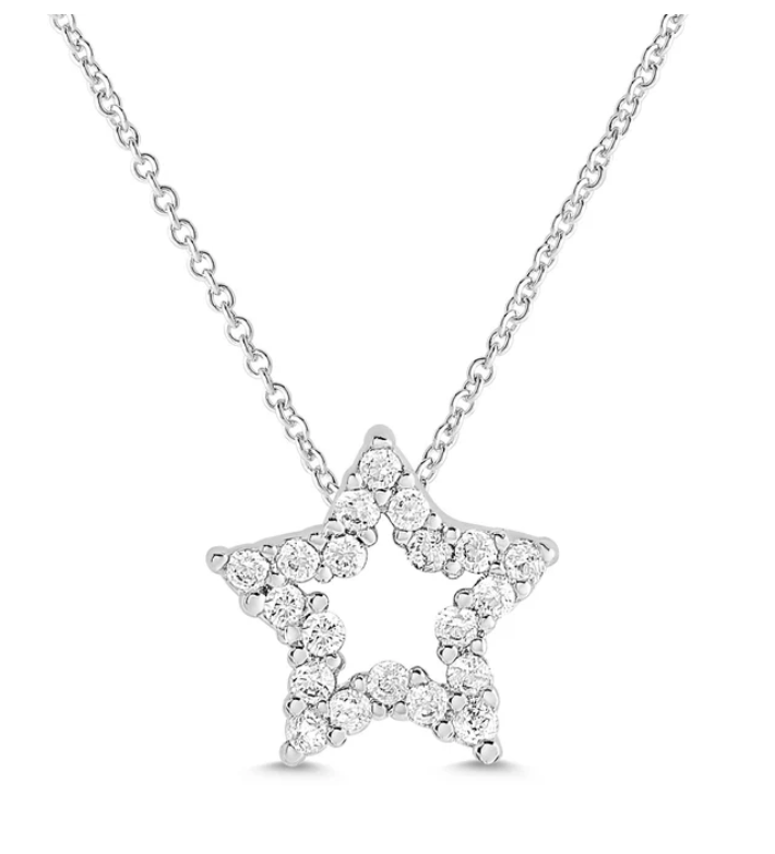 Open Star CZ Necklace in Sterling Silver