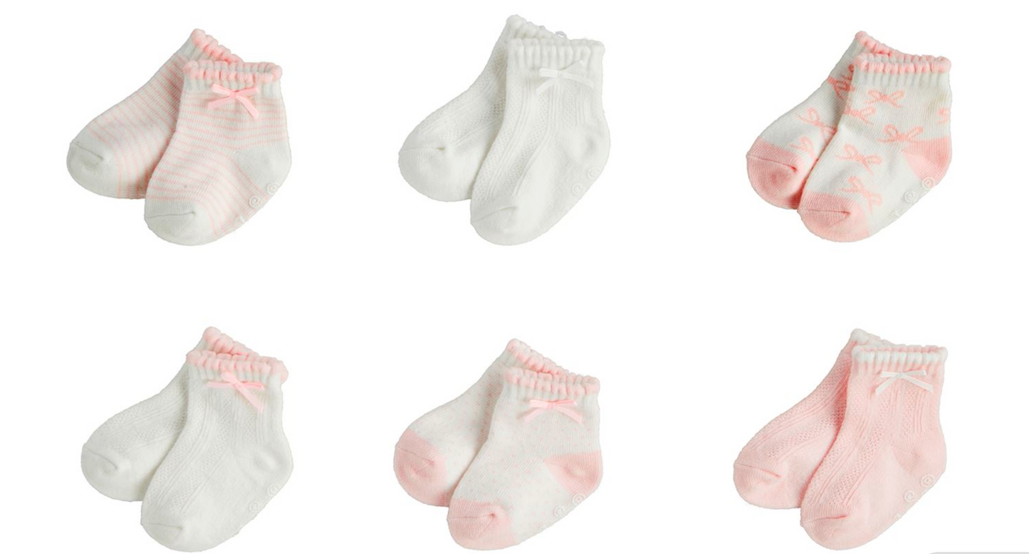 Pink Baby Socks (0-6m)