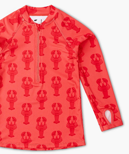 Swim Rashguard Top (Red Lobster Tails)