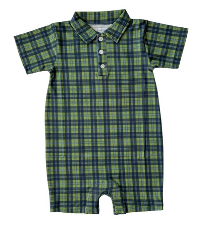 Knox Romper (Navy Plaid)