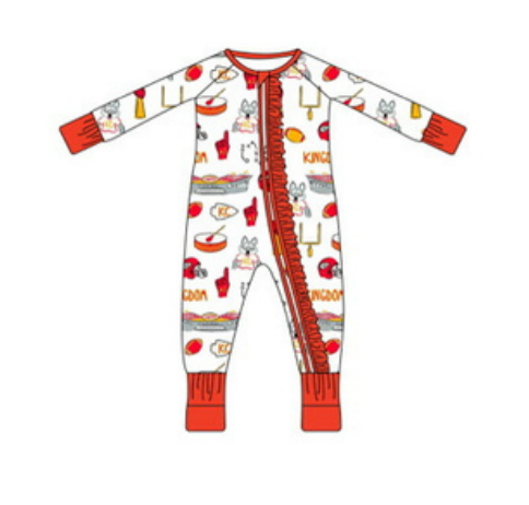 Kingdom Print Ruffle Zip