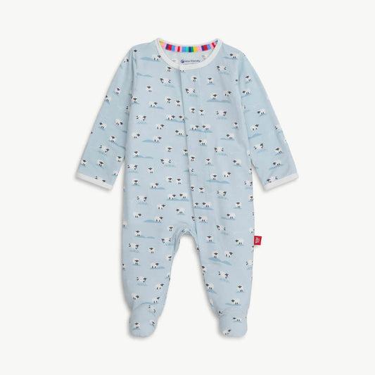 Baa Baa Baby Blue Modal Magnetic Footie