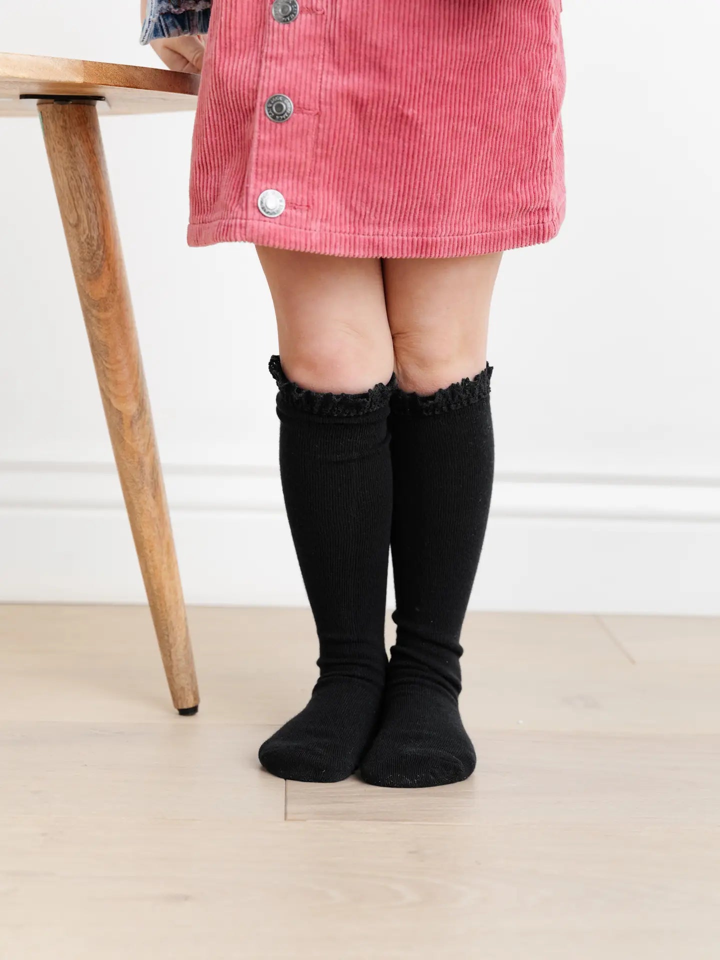 Lace Top Knee Highs - Black Lace