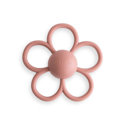 Daisy Rattle Teether (Dusty Rose)