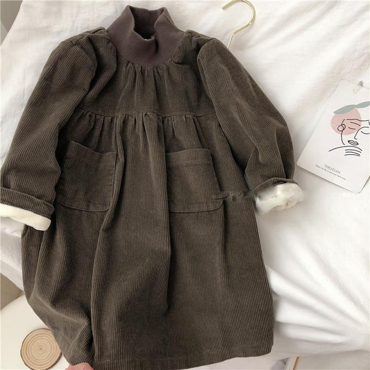 Corduroy Dress - Grey