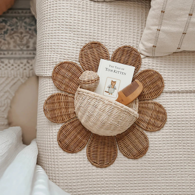 Rattan Daisy Wall Basket