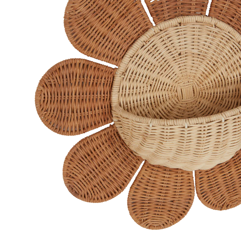 Rattan Daisy Wall Basket