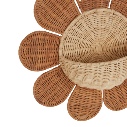 Rattan Daisy Wall Basket