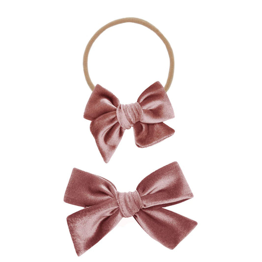 Velvet Bow Headband (Rose)