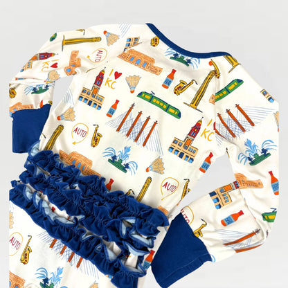 I Love KC Ruffle Bamboo Zip