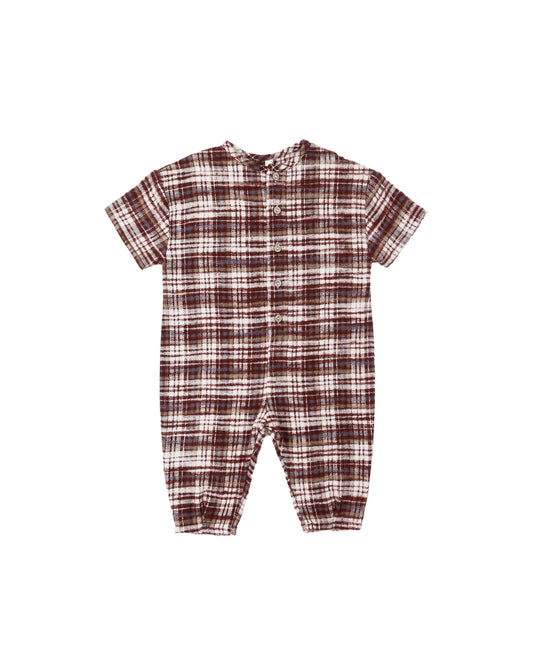 Hayes Jumpsuit (Burgundy Plaid)