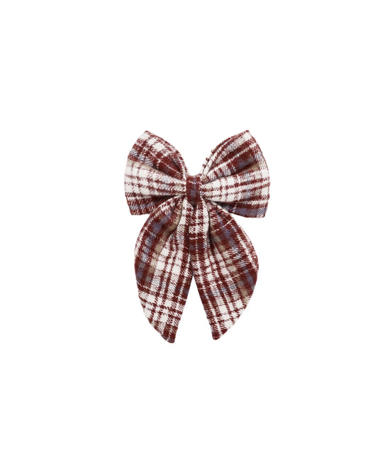 Burgundy Plaid Bow