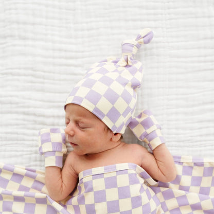 Violet Top Knot Hat